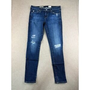 AG Jeans Women’s 27R Blue The Legging Ankle‎ Super Skinny Ankle Mid Rise USA